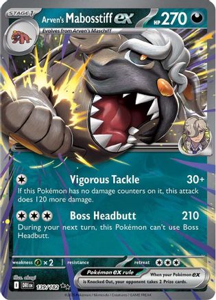 Image of Arven's Mabosstiff ex 139/182  - Holofoil SV10 Destined Rivals - Double Rare